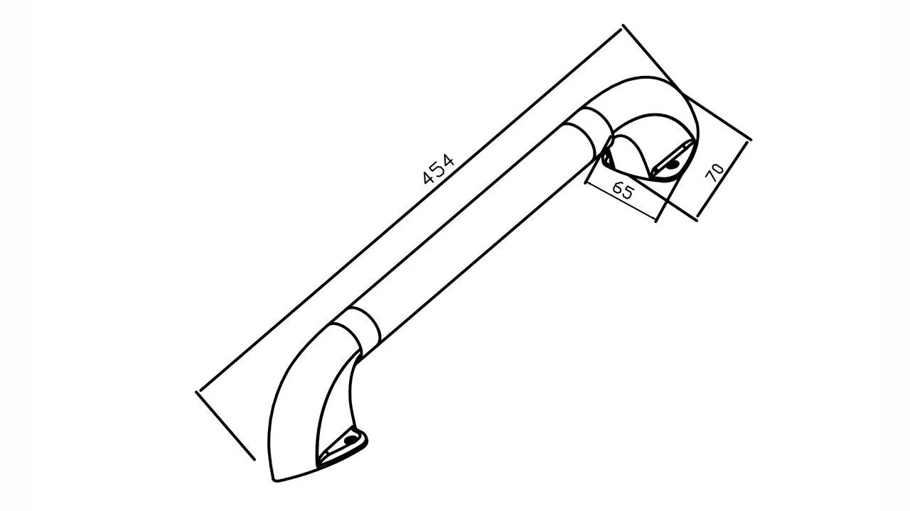 Grab Handle Light 453mm Clear Acrylic (Amber)