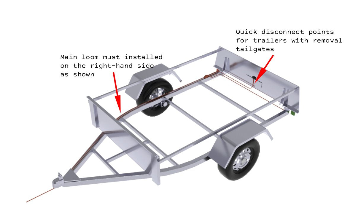 Square Trailer Lamp Complete Kit 10-30V Blister