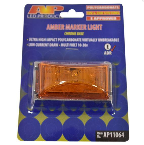 Led Front End Outline Marker Amber Chrome/Base