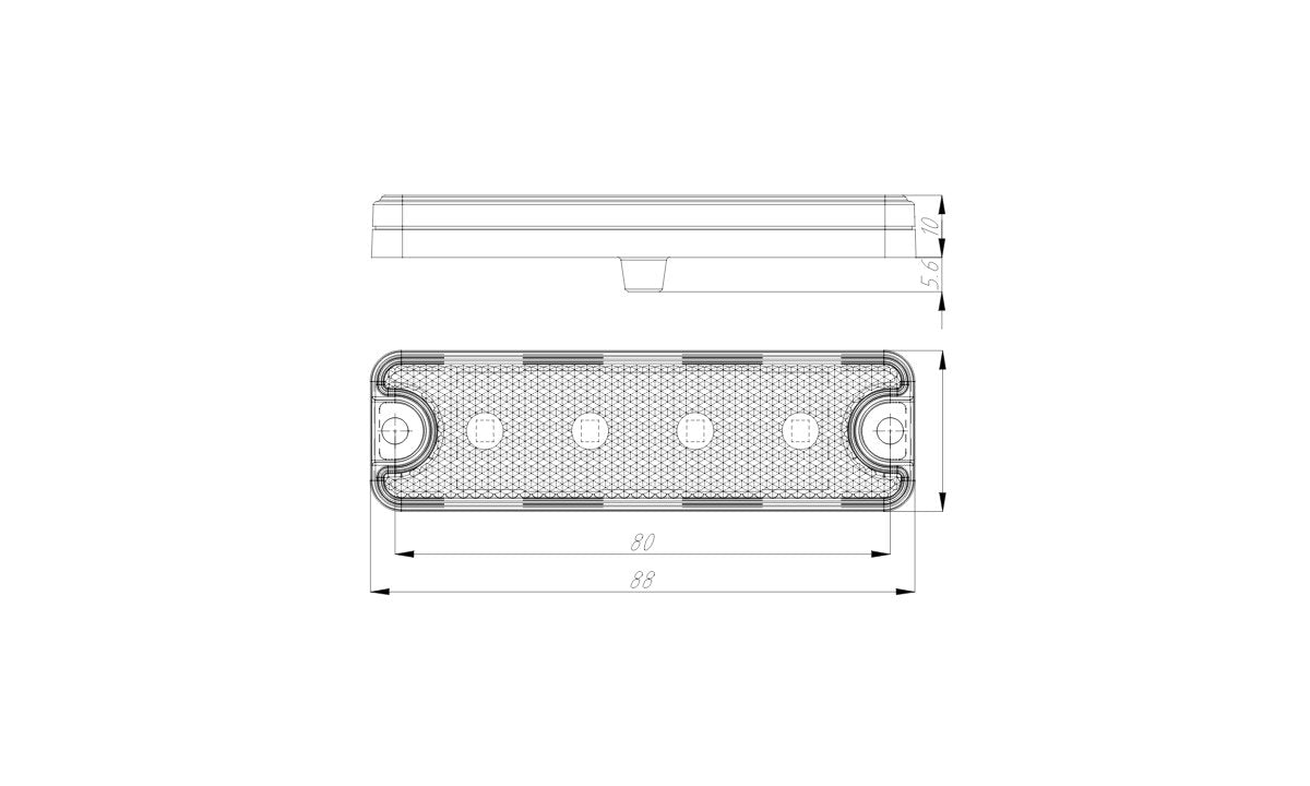88 Series Red Rear-End Outline Marker w/ Reflector 10-30V 10pk