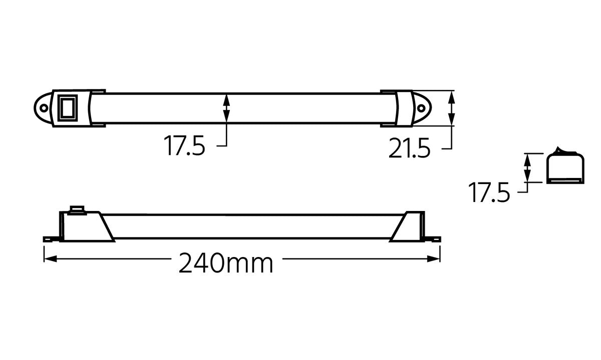 Led Strip Lamp On/Off Switch 240MM 240Lm