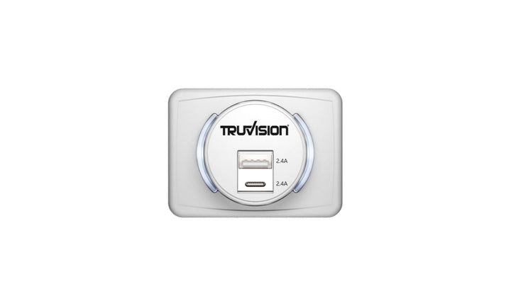 Dual Ports USB Charger 2.4A 12V - White