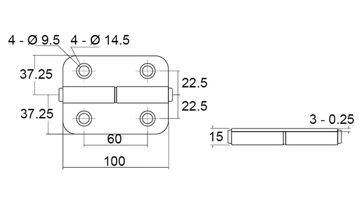 Rh Lift-Off Hinge S/S Wit Hole Only