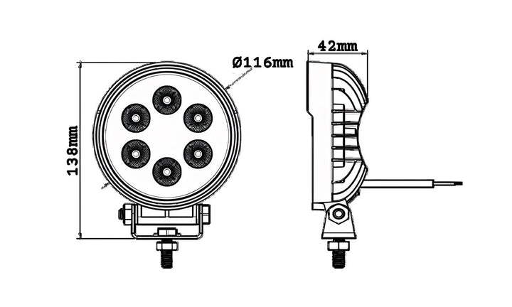 18W Round LED Worklight 9-32V 1620lm