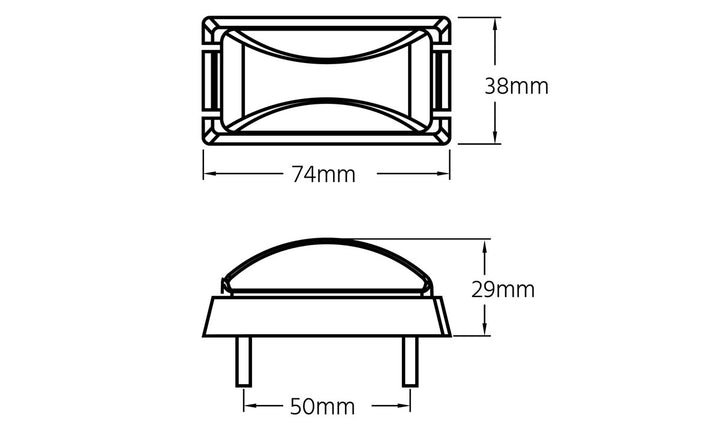 Led Front End Outline Marker White Blk/Base 10Pack