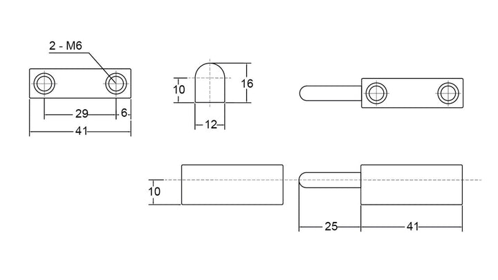 Pintle Hinge 82MM Chrome Plated Brass