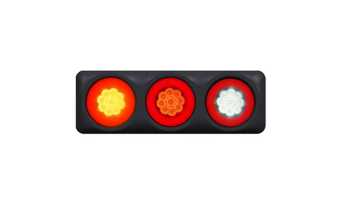 4" Round Triple Combo Stop/Glow Tail/DI/Reverse (RED)