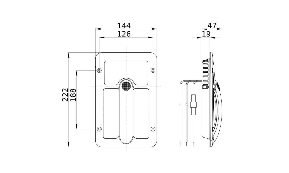 GRAB HANDLE LAMP AMBER LED - BOX