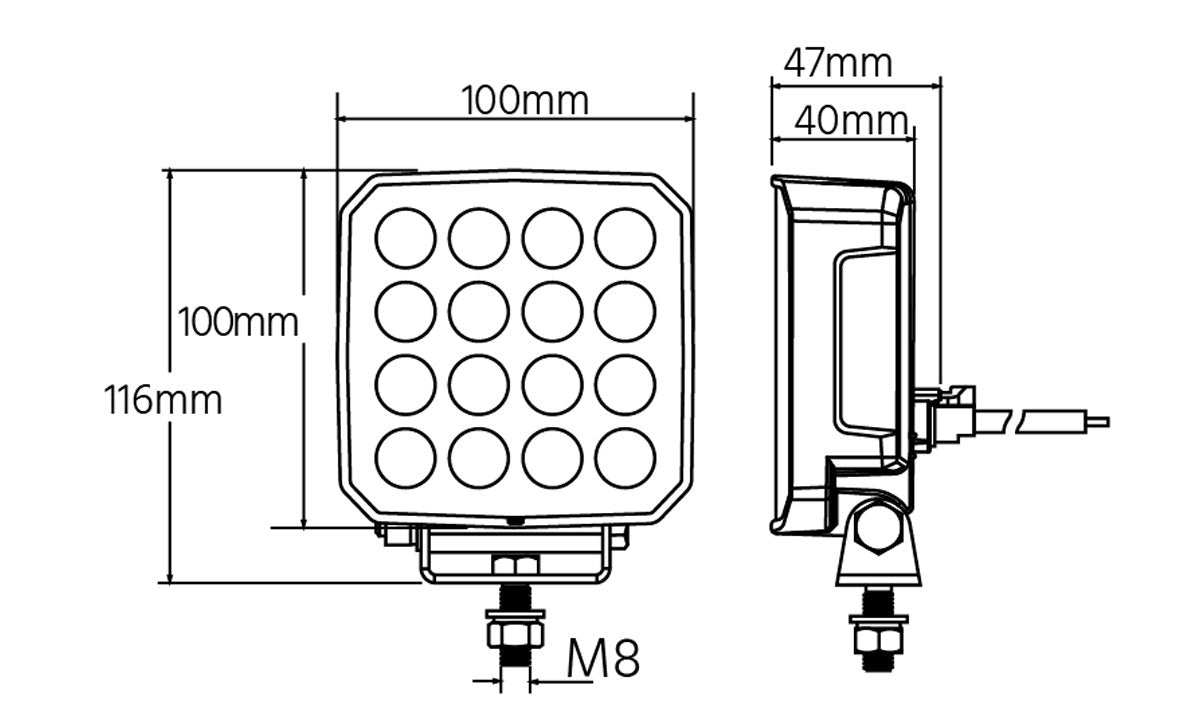 Black Series LED Worklight 10-32V 55W 5400lm