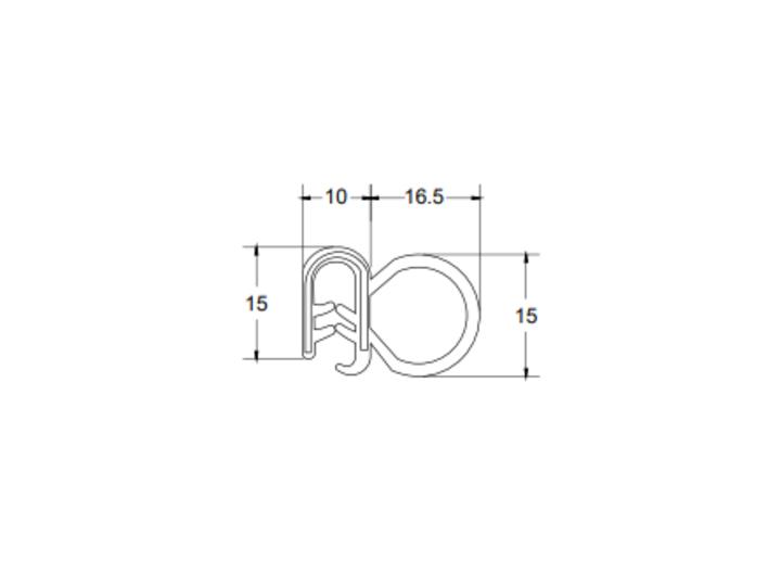 Pinchweld Black Large Side Seal - Vmcn054