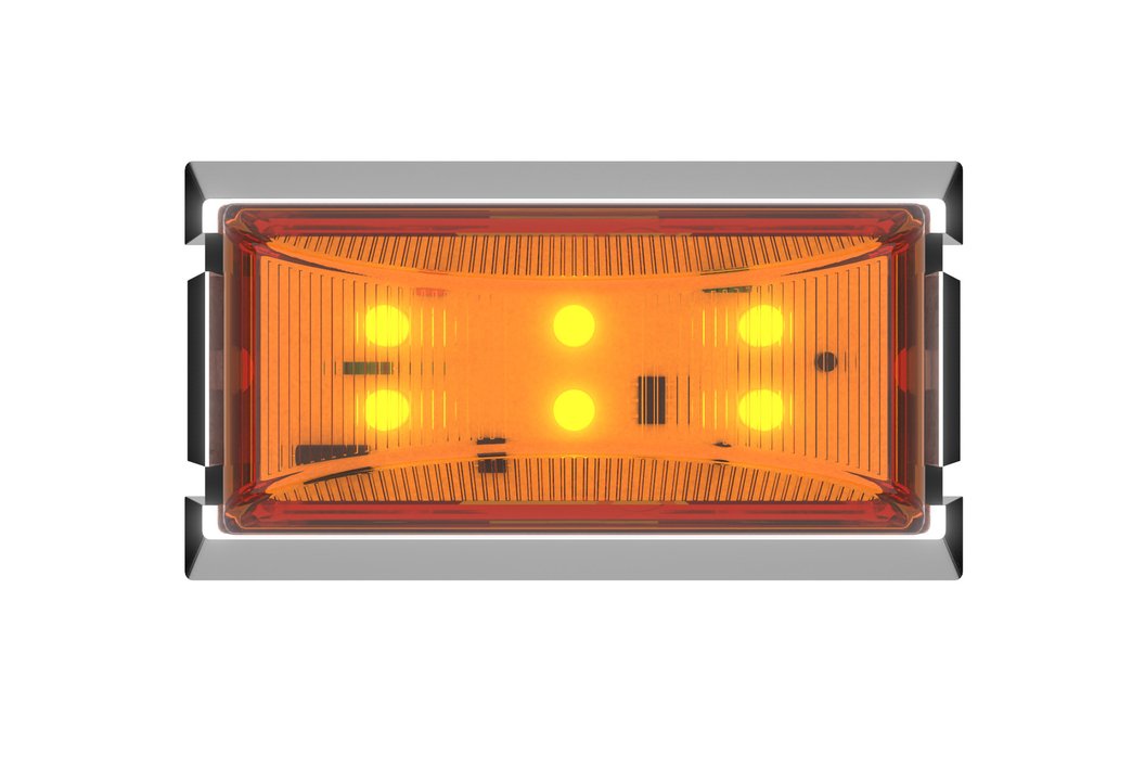 Led Front End Outline Marker Amber Chrome/Base