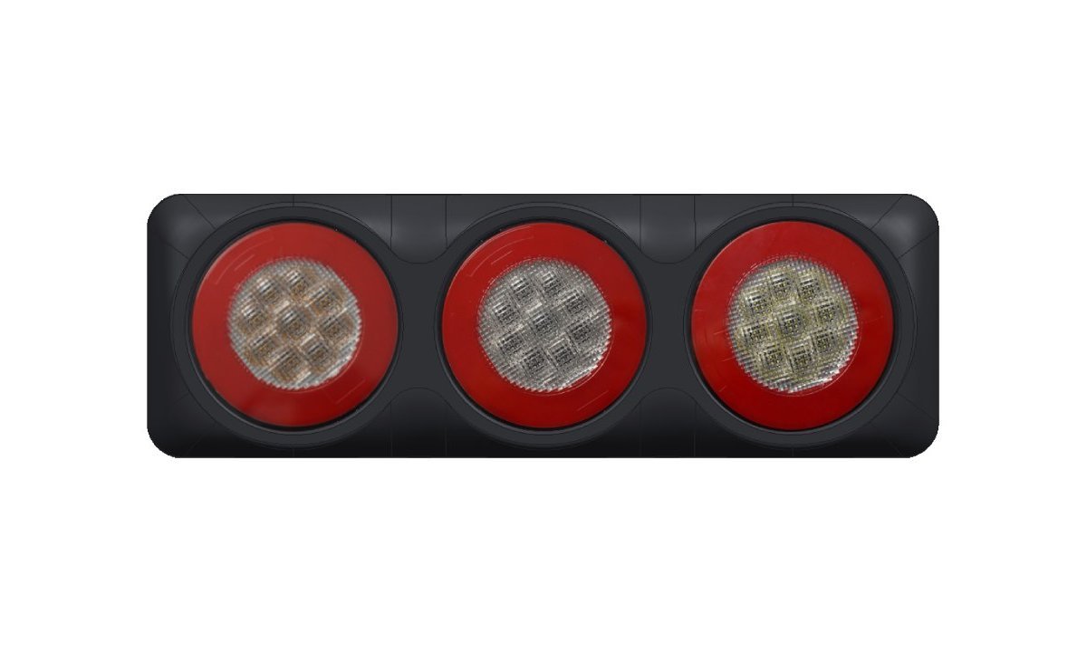 4" Round Triple Combo Stop/Glow Tail/DI/Reverse (RED)