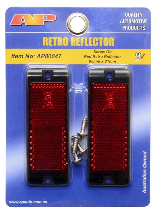 Reflector Red 85X31 Screw Base Twin Pack