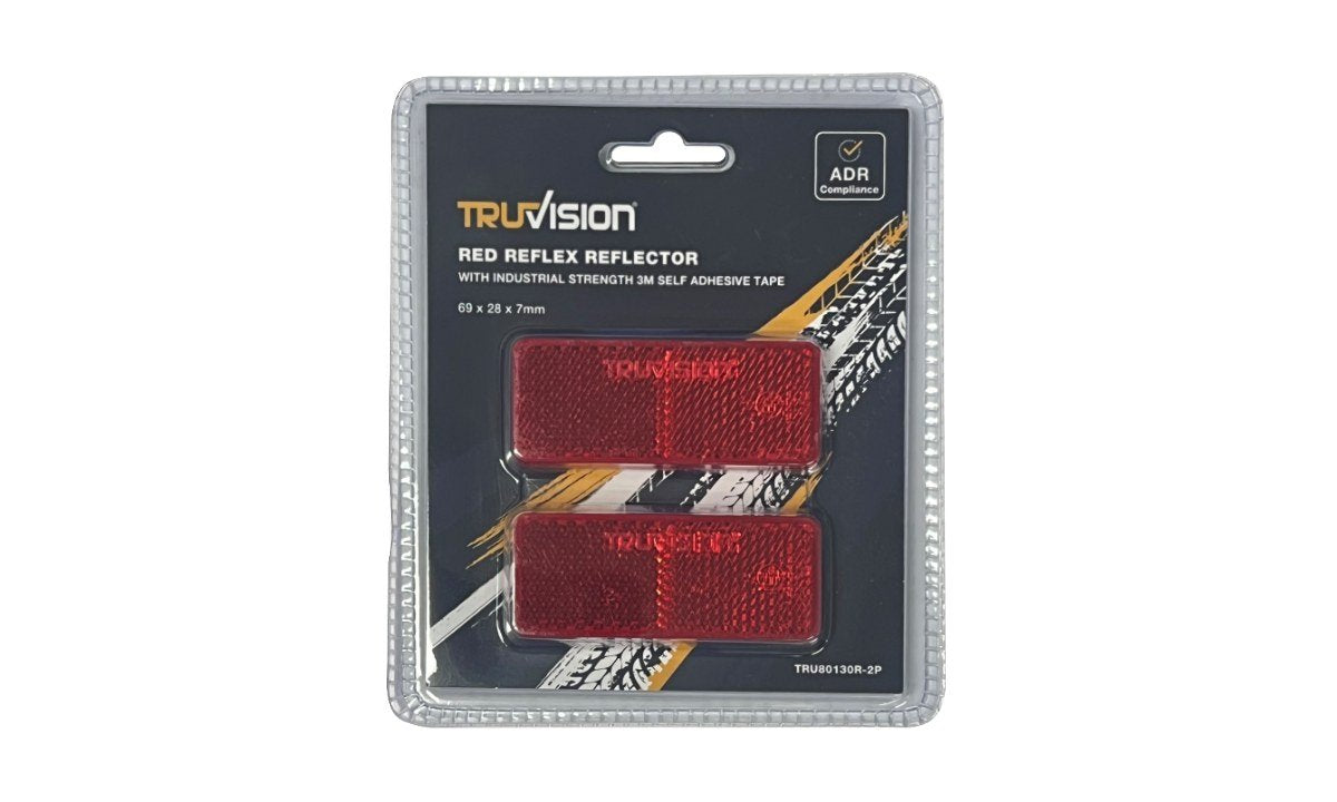 Reflex Reflector (Red) 69X28 3M Tape 2Pk