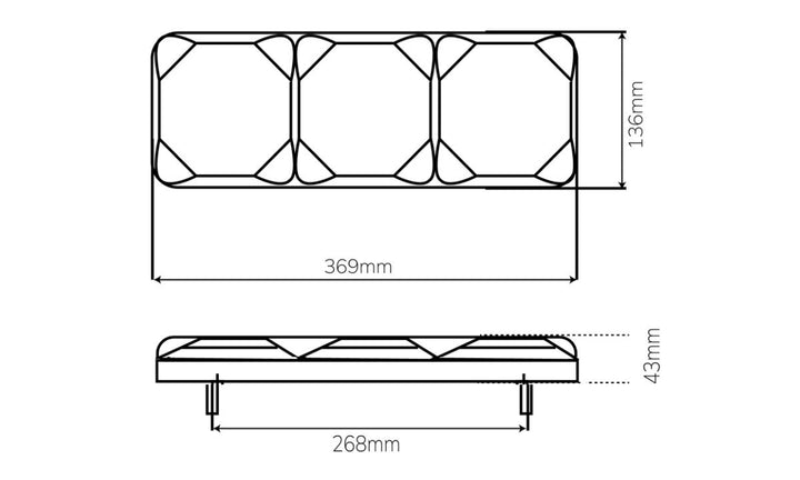 370 Series Stop/Tail/DI/Rev10-30V Smoke Lens, Bolt Mount
