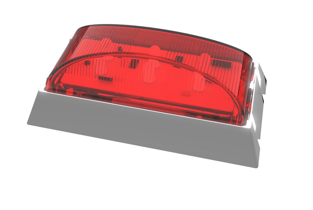 Led Rear End Outline Marker Red Chrome/Base 10Pack