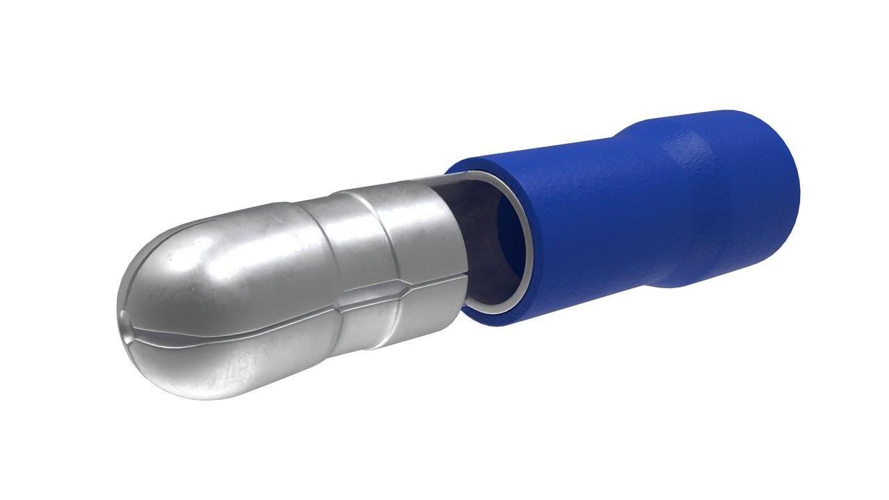 Crimp Terminal Blue Male Bullet-QKC36