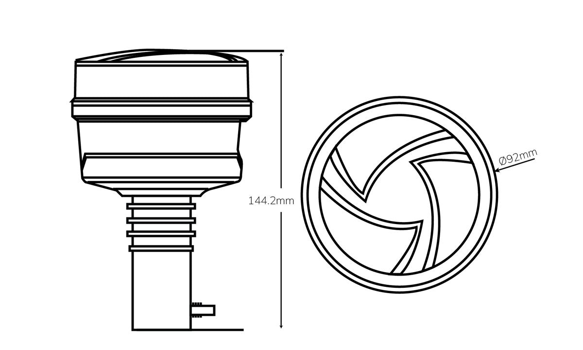 Tru Vision Mini LED Beacon - Din Pole
