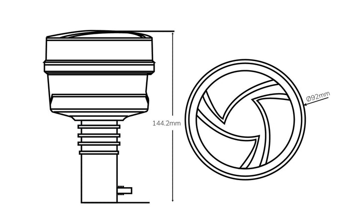 Tru Vision Mini LED Beacon - Din Pole
