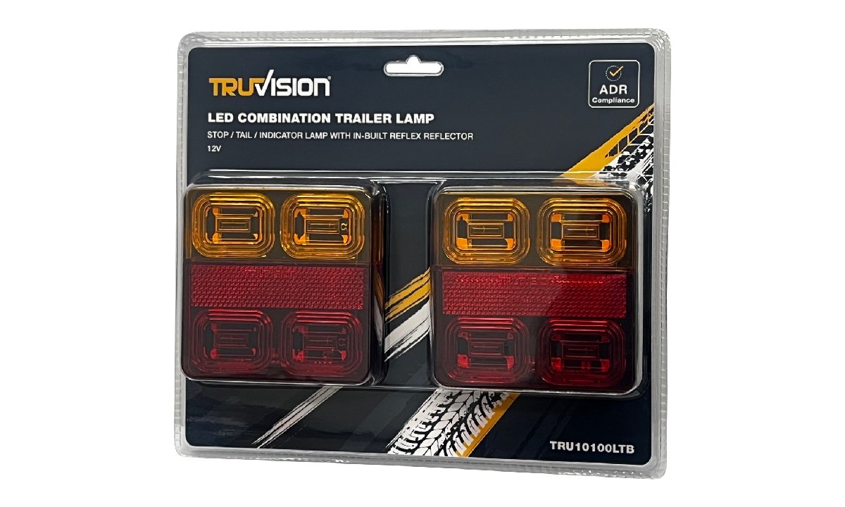 Square Trailer Lamp 12V LH TWIN Blister