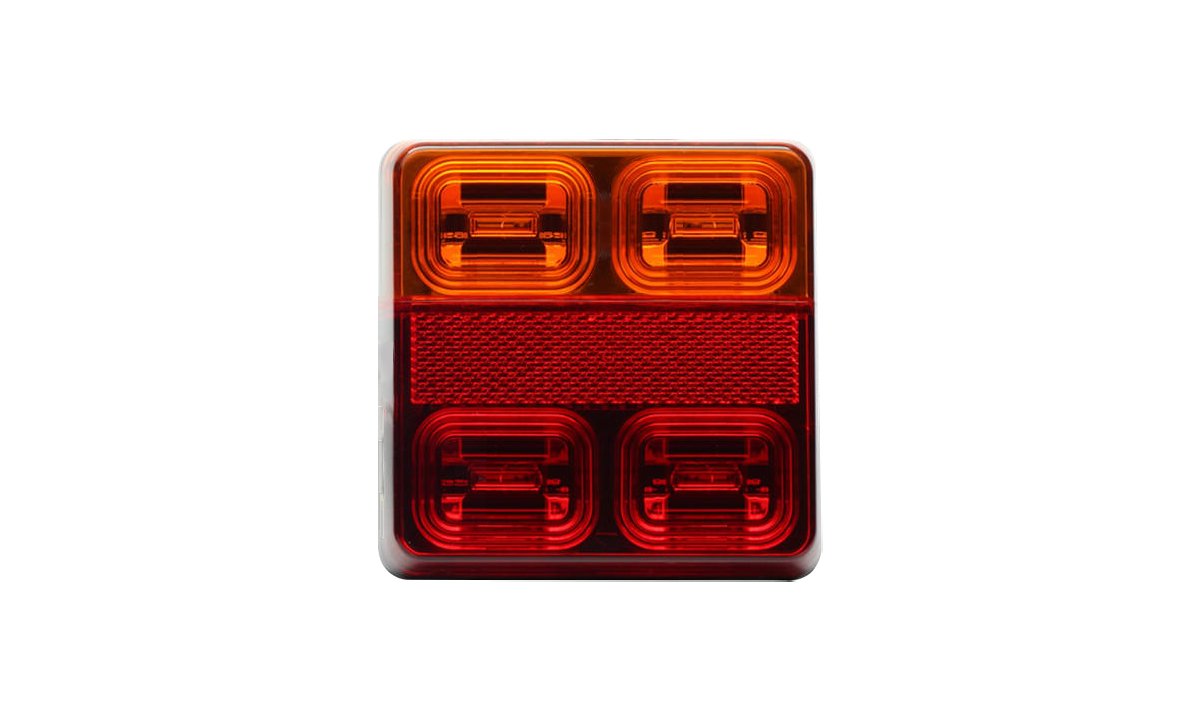 Square Trailer Lamp STOP/ TAI/ DI/NPL/Reflector 10-30V 100x100mm(Bulk Pack in white Box) RH