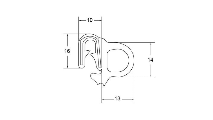 Pinchweld Black Med Side Seal - VMCN055