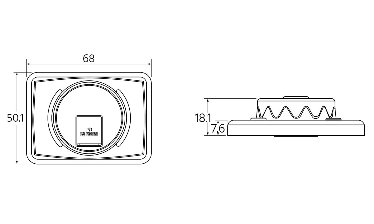 Dual Usb Charging Socket 2.4A - Black