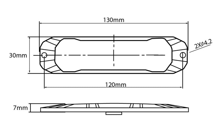 Extra Slim LED strobe lights  (Amber) 12/24V 130mm