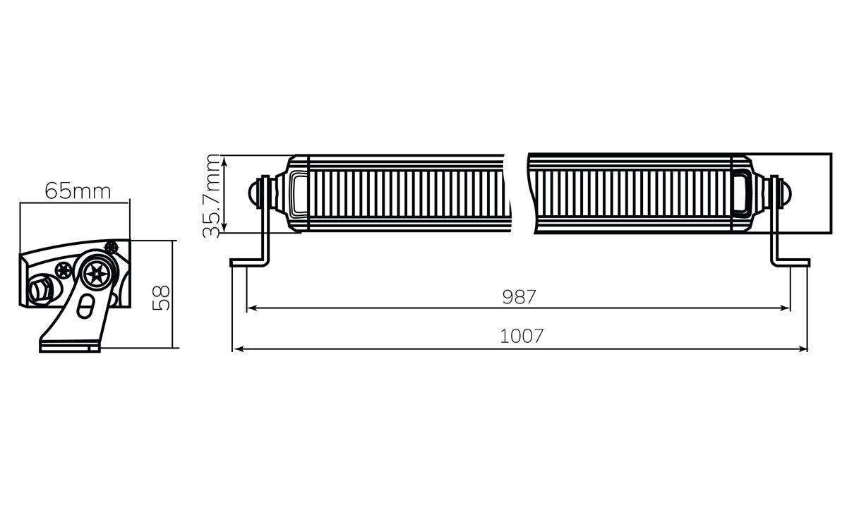 38 Inch Slimline Lightbar 10-30V 200W 11400Lm