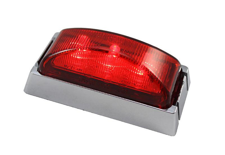 Led Rear End Outline Marker Red Chrome/Base 10Pack