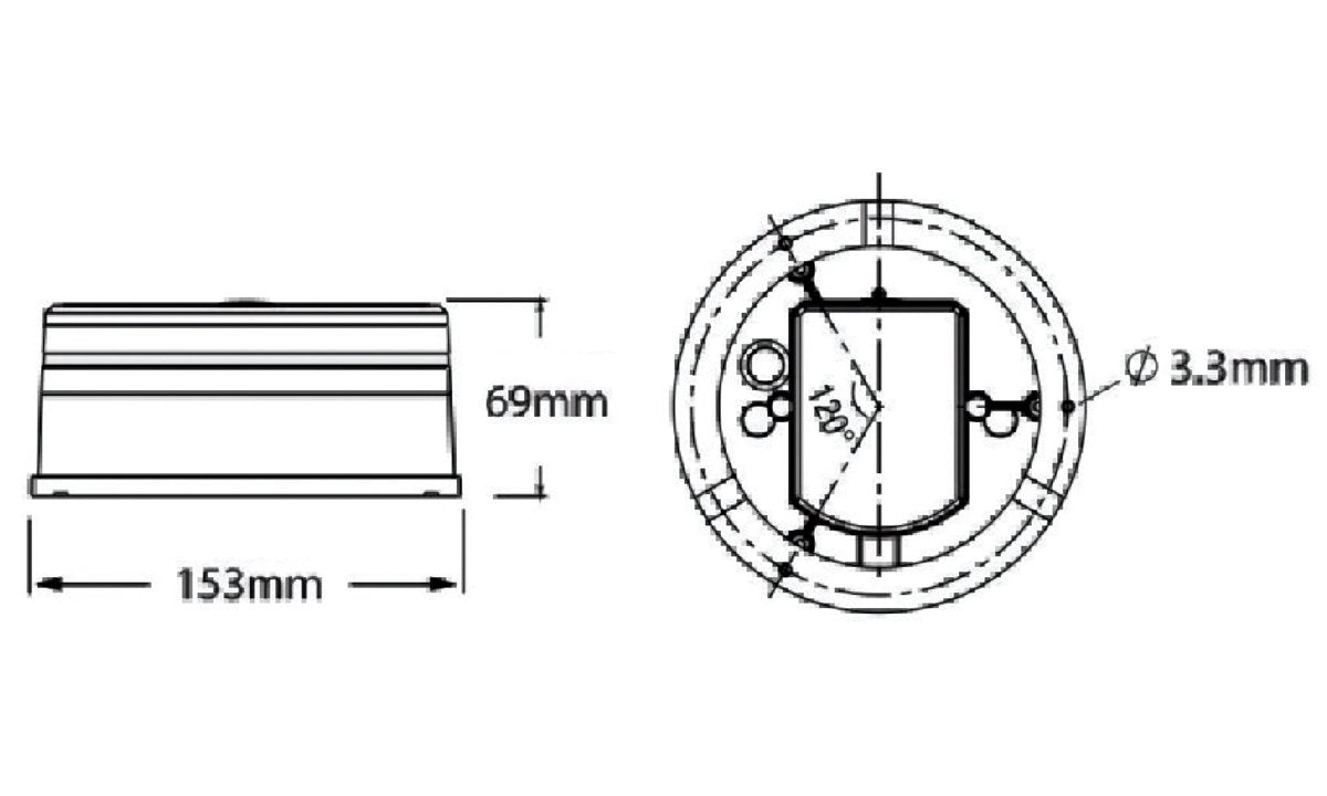 Dual Row LED Warning Beacon 7 Flash Patterns 12/24V