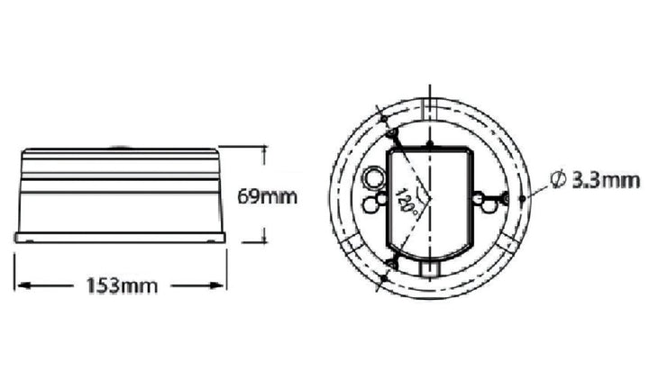 Dual Row LED Warning Beacon 7 Flash Patterns 12/24V